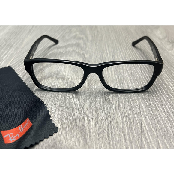 Ray-Ban RB 5268‎ 5119 Rectangular Unisex Eyeglass Frames 52-17 135 Black Cloth main image 4